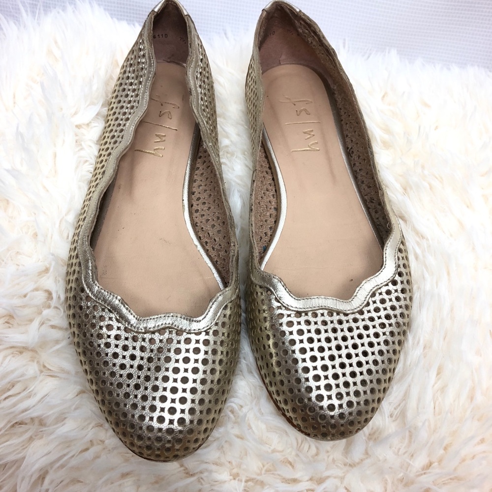 FS/NY French Sole Teacup Laser Cut Metallic Flats